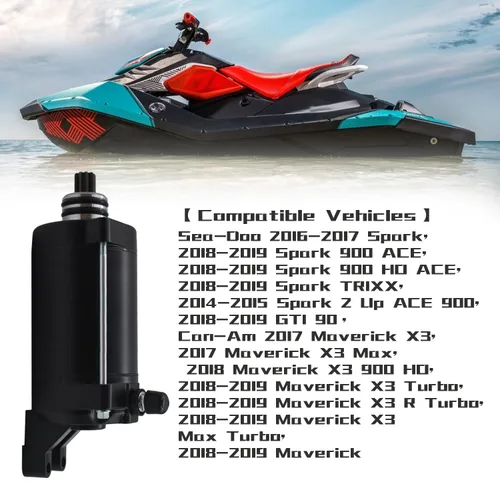 Vista 2 de KARSEE Motor de arranque 420893830 repuesto para Sea-Doo Spark 2 Ace 900 Spark TRIXX GTI/GTR/GTS 90 Ace 900 para Can-Am Maverick X3 Turbo/Max