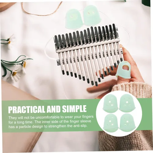 Vista 5 de Kalimba - Fundas para pulgares, protección para los dedos, cómodas almohadillas de silicona para sesiones de práctica prolongadas, cubiertas