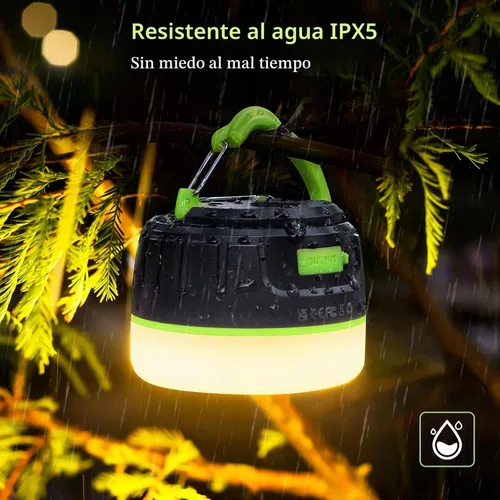 Vista 4 de Sinvitron - Linterna LED para campamento recargable con control remoto - 1000 lúmenes, 150 horas de duración, luz para tienda de campaña, 5200 mAh