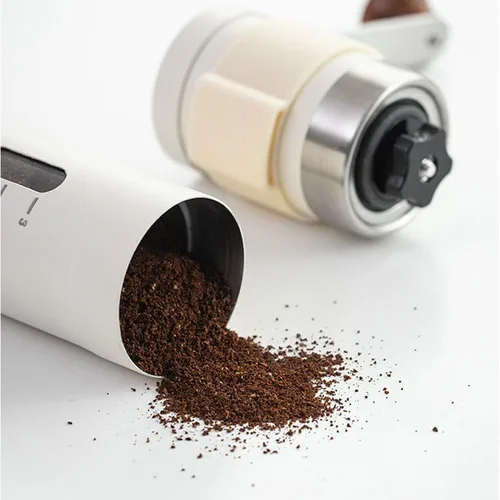 Vista 5 de Molinillo de café manual para uso doméstico, material de acero inoxidable 304, ajuste ajustable, con rebabas de café expreso de mano de cerámica