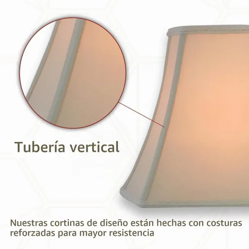 Vista 5 de Royal Designs, Inc. Sombra de lámpara de campana con corte rectangular de esquina, diseño de 6.25 x 8 x 11 x 16 x 12 - Paquete de 1 Beige