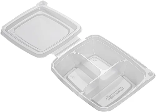 Vista 12 de Restaurantware Tamper Tek - Recipientes rectangulares para llevar de 11 onzas, 100 recipientes duraderos de plástico transparente congelable a