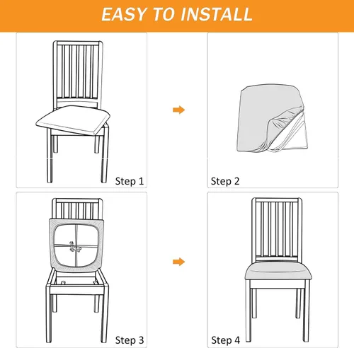 Vista 5 de Yikko Fundas de asiento de terciopelo para silla de 14.96-18.89 pulgadas, para silla de oficina y computadora, con correas, fundas lavables Marrón
