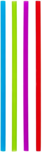 Vista 3 de Pajitas de plástico para beber, 250 popotes desechables sin BPA, multicolor, surtido - DuraHome (paquete de 250)
