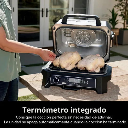 Vista 7 de Ninja Parrilla y ahumador Woodfire Pro XL para exteriores Parrilla 4 en 1, ahumador de barbacoa, freidora de aire y horneado Portátil