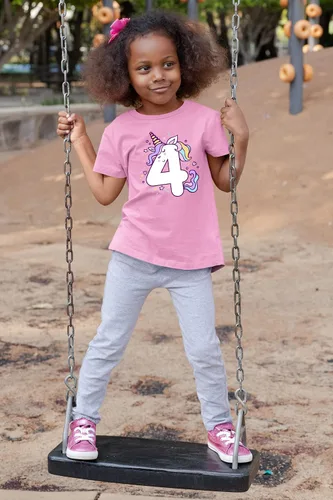 Vista 20 de Camisetas de unicornio para 4º cumpleaños para niñas pequeñas, camiseta de 4 años y cuarto