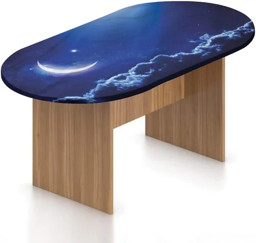 Vista 20 de XISUNYA Mantel ajustable ovalado de poliéster con bordes elásticos nocturnos, estampado de galaxia y nebulosa de la Vía Láctea, se adapta a mesas
