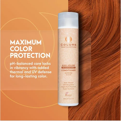 Vista 3 de COLURE Acondicionador de volumen corporal, 10 onzas líquidas, tratamiento capilar engrosante sin peso para cabello fino dañado, hidratante vegano