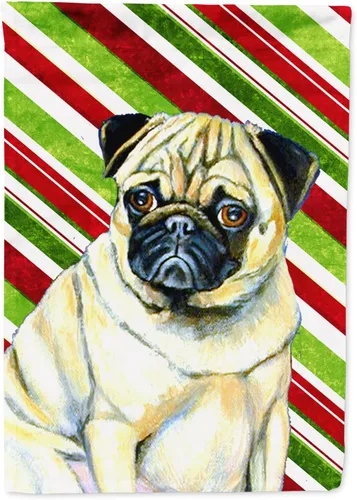 Vista 71 de Caroline's Treasures SC9334GF - Bandera decorativa para jardín, diseño de bastón de caramelo inglés, diseño de bulldog inglés, tamaño jardín
