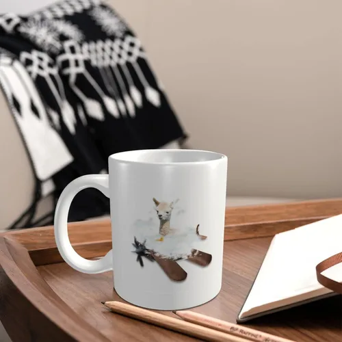 Vista 7 de Zomyto Taza de café de alpaca de 11 onzas, taza de té de alpaca, regalos de alpaca, diseño de alpacas, taza para amantes del café, taza divertida