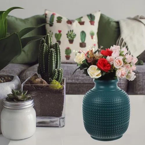 Vista 6 de Vaguelly Juego de 4 jarrones de plástico para flores, juego de jarrones modernos para decoración del hogar