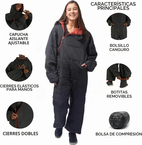 Vista 2 de Selk'bag Lite 6G - Saco de dormir para interior y exterior, para camping, viajes en autocaravanas, festivales, salón Terracota Negra