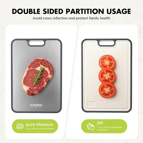 Vista 4 de SUMZZZ Tabla de cortar de titanio, Titanio/PP de grado alimenticio 15 "×