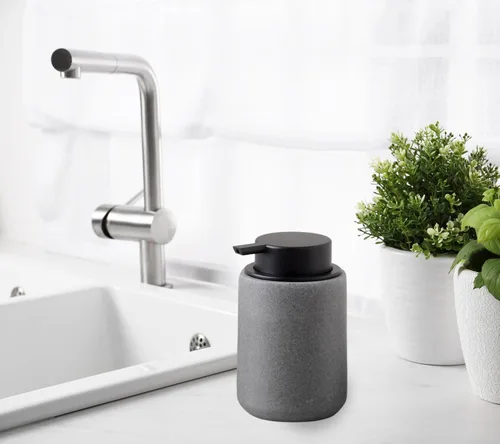 Vista 7 de Clasin Home Dispensador de jabón de manos de resina con bomba fácil de presionar, dispensador de jabón líquido recargable con acabado similar a