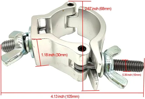 Vista 2 de 2 abrazaderas para luz de escenario, abrazaderas de armadura de iluminación de 1-1/2 pulgadas, aleación de aluminio resistente, 220 libras