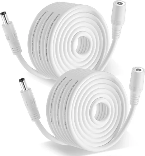 Vista 8 de SIOCEN Paquete de 2 cables de extensión CC de 3 pies de 0.217 in x 0.083 in macho a hembra, cable de alimentación para CCTV, vigilancia de Negro