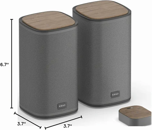 Vista 8 de KEiiD Altavoces Bluetooth para computadora con cápsula de control táctil inalámbrica para PC, portátil/escritorio, altavoces estéreo inalámbricos