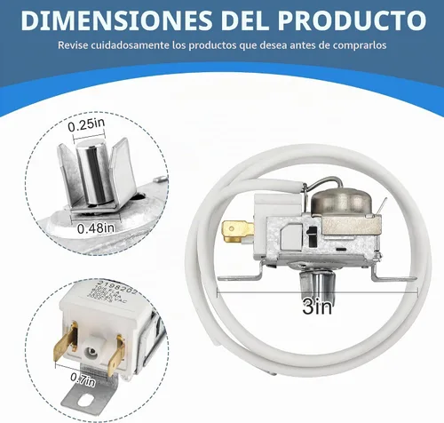 Vista 2 de 2198202 Reemplazo de control de termostato de refrigerador, WP2198202 control de termostato de congelador apto para refrigeradores Ken-More
