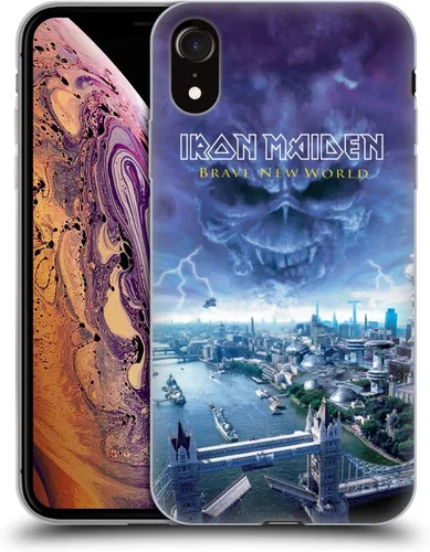 Vista 290 de Head Case Designs Funda de gel suave con licencia oficial de Iron Maiden Brave New World, compatible con Apple iPhone 7 Plus/iPhone 8 Plus Nuevo