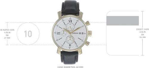Vista 3 de Reloj cronógrafo de cuero marrón Rhett Oro Cronógrafo