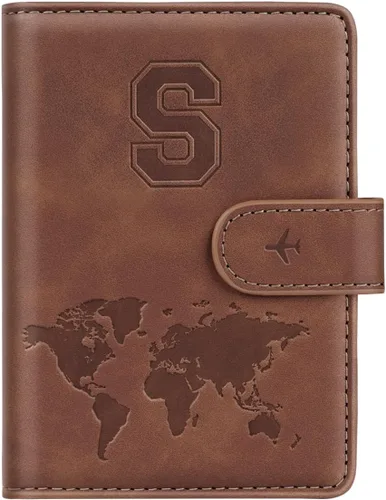 Vista 79 de Funda para Pasaporte Personalizada con Letra de la A a la Z, Billetera de Viaje con Bloqueo RFID, Funda para Pasaporte, Estuche para Pasaporte