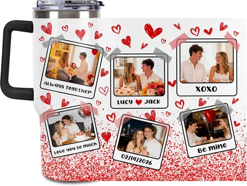 Vista 21 de Taza personalizada con foto y texto para hombres y mujeres, regalo para papá, mamá, familias y amigos, taza de viaje con foto e imagen