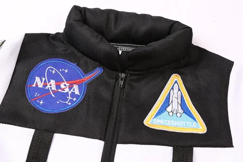 Vista 3 de Kids Astronaut Costume NASA Space Jumpsuit for Halloween Boys Girls Pretend Role Play Dress Up