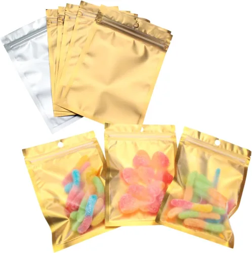 Vista 8 de Paquete de 350 bolsas de papel de aluminio resellables y a prueba de olores de Mylar, bolsa con cierre con cremallera para recuerdos de fiesta
