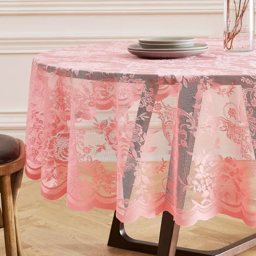 Vista 14 de Warm Home Designs Mantel redondo de 36 pulgadas con diseño de rosa inglesa para mesa auxiliar. LTC negro 36 pulgadas