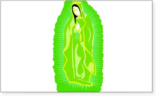 Vista 9 de CafePress - Nuestra Señora de Guadalupe con Ángel, calcomanía rectangular para parachoques de auto