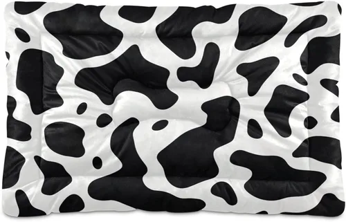 Vista 27 de Almohadilla de cama para mascotas con estampado de vaca 3D, tapete suave para cama de perro con parte inferior antideslizante, almohadilla de jaula