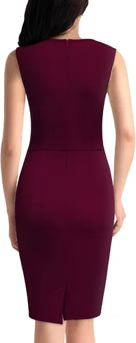 Vista 2 de Miusol Vestido de cóctel sin mangas con volantes retro para mujer
