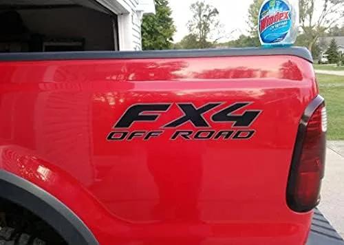 Vista 3 de FX4 Offroad Calcomanías para Ford F250 F350 Negro Blackout - FBLK (1997-2010) Super Duty (juego de 2) FH2X5