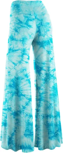 Vista 6 de Made By Johnny MBJ - Pantalones Palazzo de pierna ancha sólidos y teñidos con técnica batik, cómodos y casuales para mujer (XS~5XL)