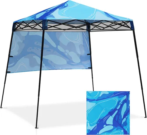 Vista 14 de EAGLE PEAK Toldo Emergente de 8x8 pies con Pared Lateral, Compacto, Portátil con Patas Inclinadas, Refugio Solar Instantáneo para Playa, Deportes