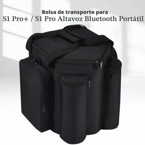 Vista 6 de Estuche de transporte Bolso portátil Estuche de viaje Compatible con Bose S1 Pro+ / S1 Pro Altavoz Bluetooth portátil y micrófono (Negro)