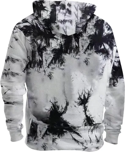 Vista 2 de DuDubaby Sudadera con capucha de gran tamaño para hombre, diseño holgado, con capucha, casual, deportiva