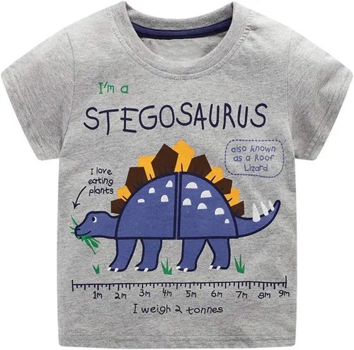Vista 4 de Camisetas de manga corta para niños pequeños, camisetas de algodón con gráfico casual con cuello redondo para verano