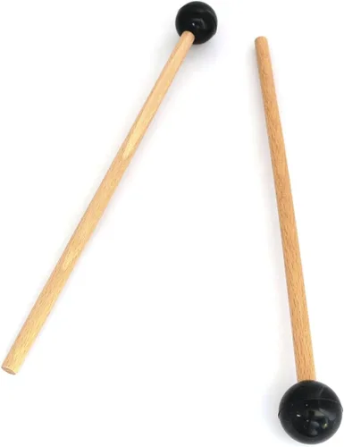 Vista 2 de heyous 2 pares de martillo etéreo de tambor de 9.8 x 0.9 in, mazos de acordeón, mango de madera, paletas, instrumentos de percusión adecuados