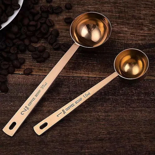 Vista 7 de Cuchara medidora de café, cuchara medidora de acero inoxidable, cucharada medidora, cucharada medidora para café molido, té, harina de azúcar