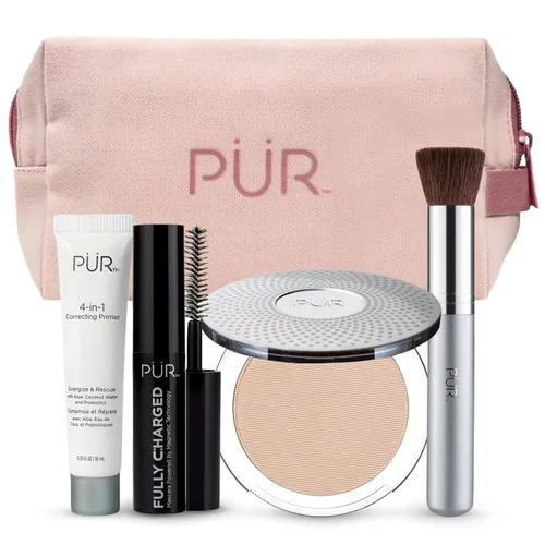 Vista 10 de PÜR Minerals Multitasking Essentials Kit - Makeup Gift Set Includes 4-in-1 Correcting Primer, Fully Charged Mascara, 4-in-1 Pressed Mineral Powder &
