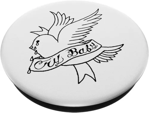 Vista 2 de Cry Baby Estético Tatuaje Crybaby Bird PopSockets Swappable PopGrip