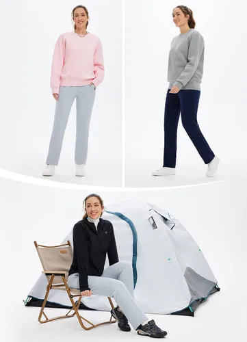 Vista 5 de BALEAF Pantalones de forro polar para mujer, térmicos, para invierno, ligeros, con cintura elástica, con bolsillo