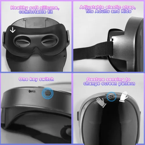 Vista 5 de AINSKO Máscara LED programable - APP Bluetooth personalizable con luz para festivales, fiestas, raves, cosplay, regalo de Navidad