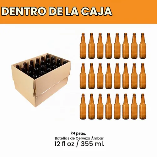 Vista 2 de Suministro de botellas de cerveza Amber (pack de 24 unidades), 12 onzas, de elaboración casera, de Moster Brew