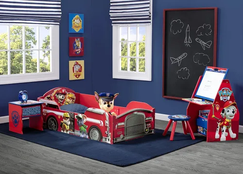 Vista 3 de Delta Children - Cama de madera para niños pequeños, certificado Greenguard Gold, modelo PAW Patrol de Nick Jr
