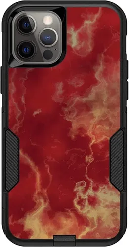 Vista 9 de MightySkins Skin compatible con OtterBox Commuter iPhone 12 y 12 Pro - Mármol ámbar Funda protectora de vinilo duradera y única Fácil de aplicar