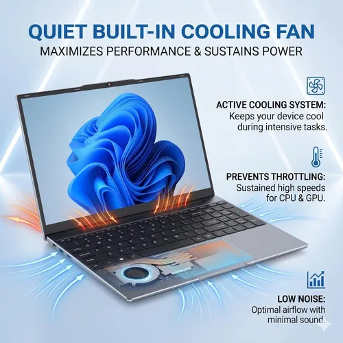 Vista 9 de Computadora portátil de 15.6 pulgadas, compatible con Windows 11, Core CPU (Supera Pentium, Celeron), hasta 3.4 GHz, 4 GB de RAM, 128 GB SSD, hasta