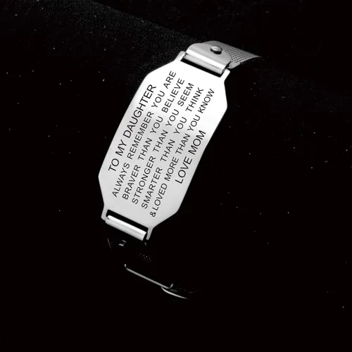 Vista 3 de FALOGIJE Regalos de cumpleaños para hija, pulsera inspiradora para hija, joyería con texto en inglés "I Love You", regalos para graduación, Navidad