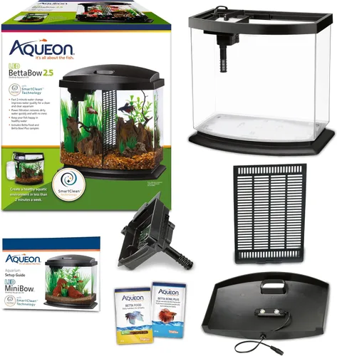Vista 2 de Aqueon 00800198: Kit de acuario BettaBow LED negro 2.5G